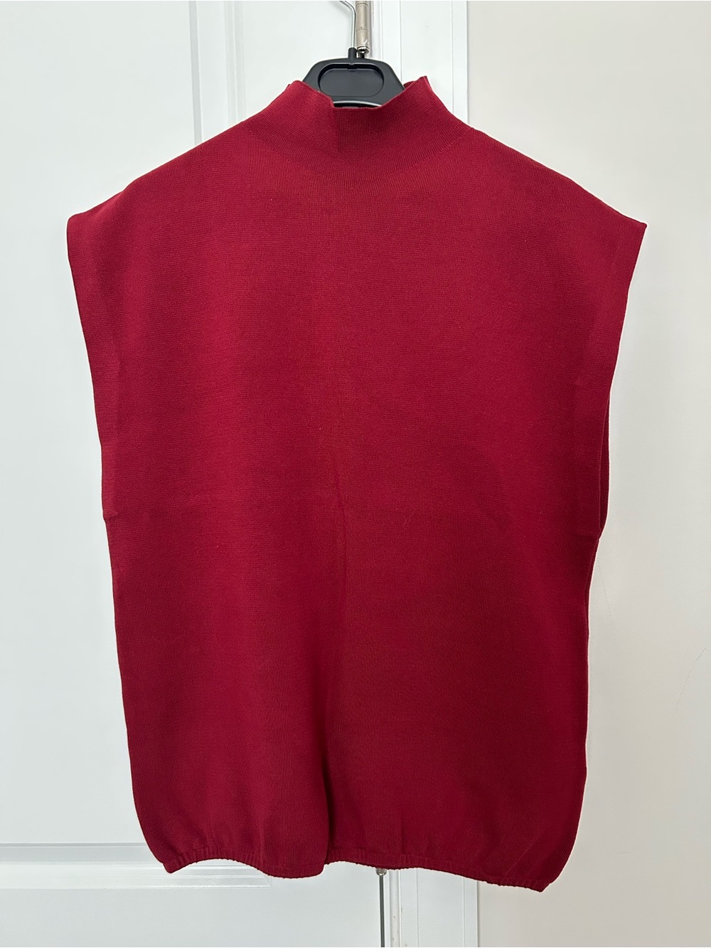 Women's Mock Neck Sweater Vest in Wine (Part of a Set 1/2)